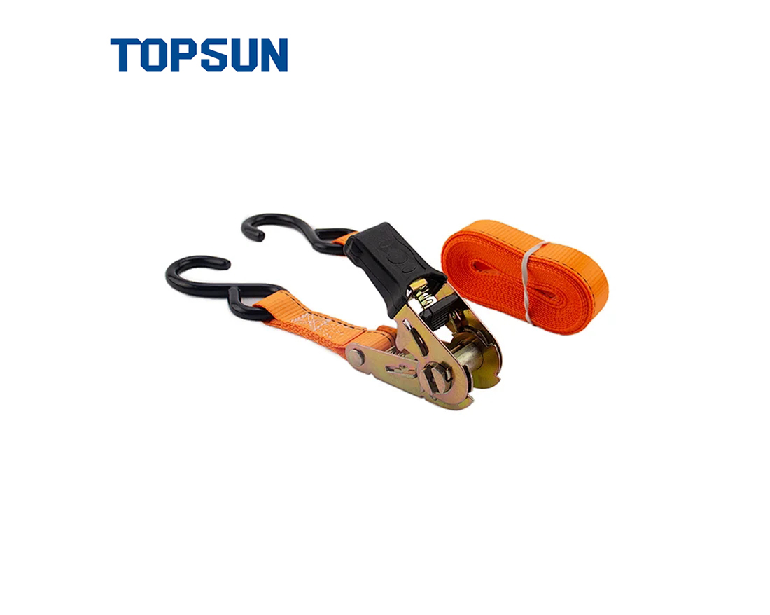 TOPSUN 2pc set 25mm-4.5m 680kg light duty motorcycle ratchet straps